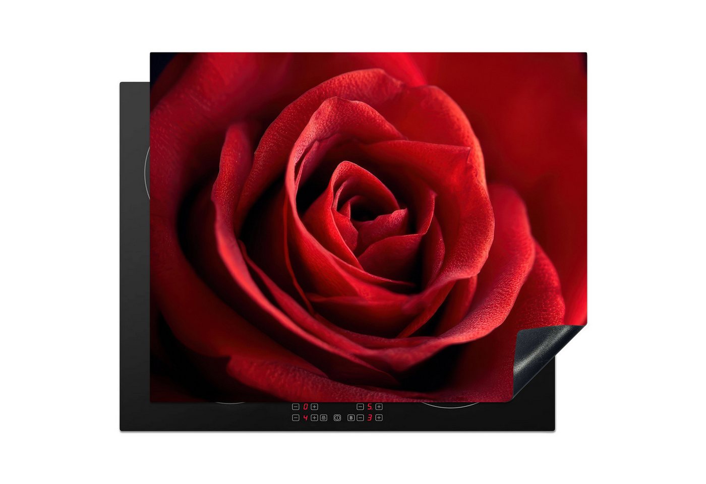 MuchoWow Herd-Abdeckplatte Rot - Rose - Romantisch, Vinyl, (1 tlg), Abdeckung Induktionskochfeld Schutzmatte, Küche Deko, 65x52 cm von MuchoWow