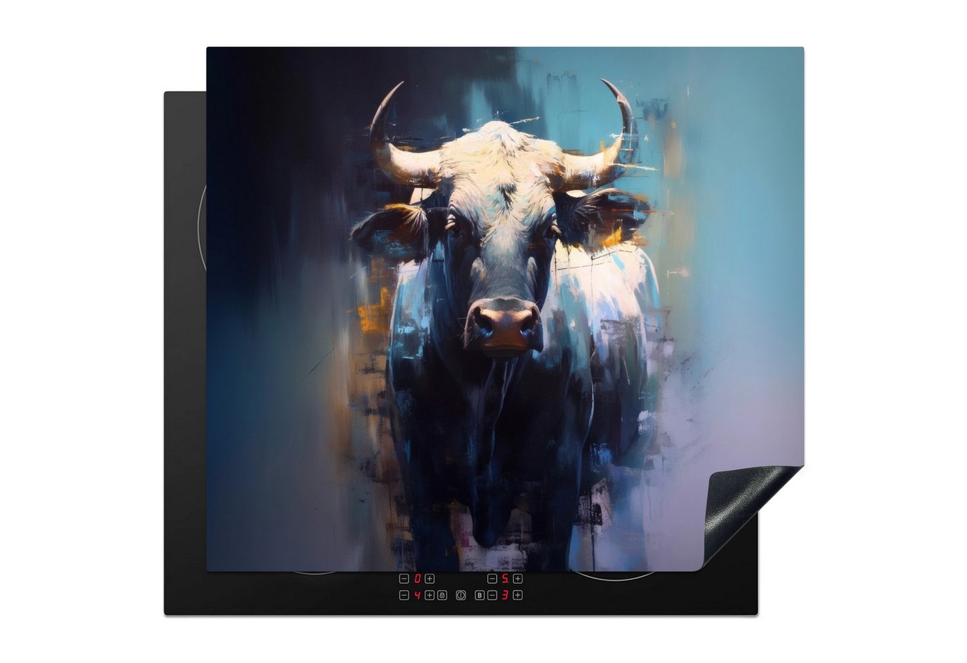 MuchoWow Herd-Abdeckplatte Taurus - Schwarz - Abstrakt - Hörner, Vinyl, (1 tlg), Küche Herdabdeckplatte Ceranfeld Vinyl Einteilig, 59x52 cm MuchoWow Herd-Abdeckplatte Taurus - Schwarz - Abstrakt - Hörner, Vinyl, (1 tlg), Küche Herdabdeckplatte Ceranfeld Vinyl Einteilig, 59x52 cm von MuchoWow