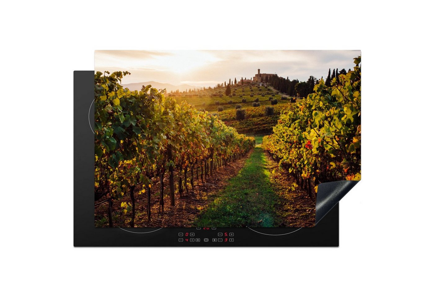 MuchoWow Herd-Abdeckplatte Toskana - Landschaft - Weinberge, Vinyl, (1 tlg), Cerankochfeld Abdeckung, Herd Abdeckplatten Vinyl, 76x51 cm von MuchoWow