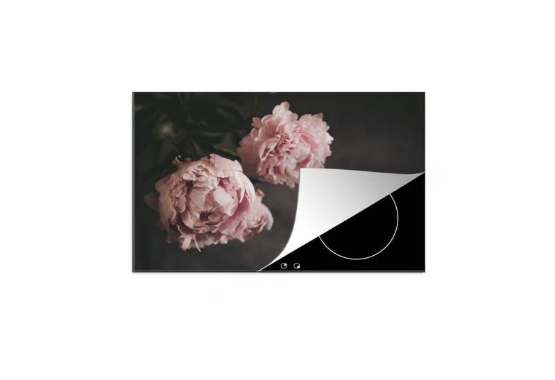 MuchoWow Herd-Abdeckplatte Zwei rosa Pfingstrosen, Vinyl, (1 tlg), Cerankochfeld Abdeckung, Herd Abdeckplatten Vinyl, 76x51 cm von MuchoWow