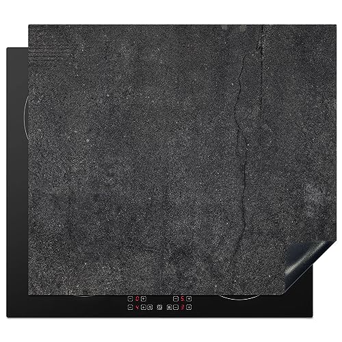 MuchoWow Herdabdeckplatte Ceranfeld Spritzschutz Küche Beton - Schwarz - Grau - Rustikal - Industriell 58.3x51.3 cm Induktionsherd Abdeckung Induktionskochfeld Ceranfeldabdeckung von MuchoWow