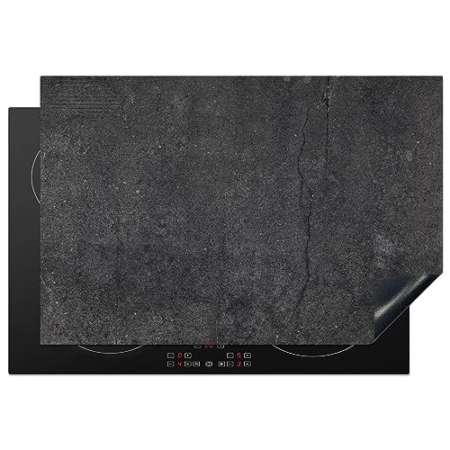MuchoWow Herdabdeckplatte Ceranfeld Spritzschutz Küche Beton - Schwarz - Grau - Rustikal - Industriell 76x51.5 cm Induktionsherd Abdeckung Induktionskochfeld Ceranfeldabdeckung von MuchoWow