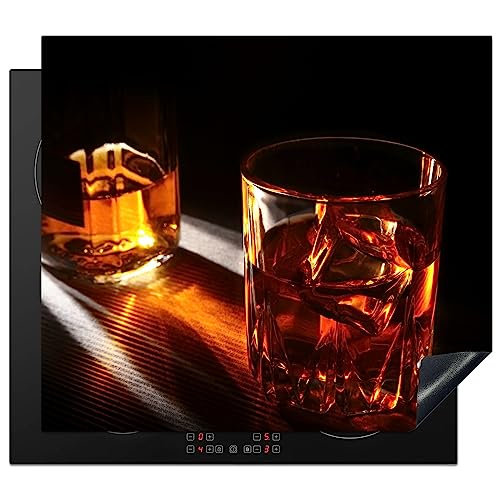 MuchoWow Herdabdeckplatte Ceranfeld Spritzschutz Küche Gläser - Whiskey - Getränke 60x52 cm Induktionsherd Abdeckung Induktionskochfeld Ceranfeldabdeckung von MuchoWow