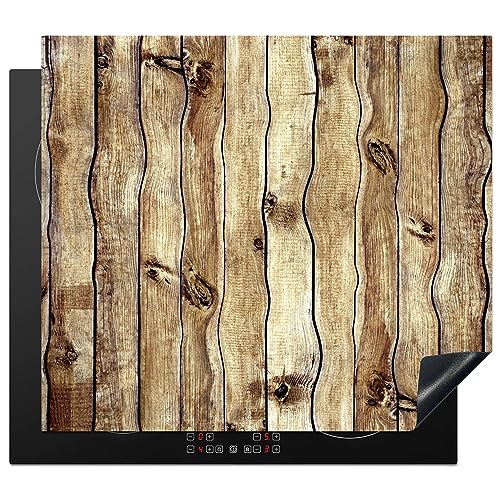 MuchoWow Herdabdeckplatte Ceranfeld Spritzschutz Küche Regale - Holz - Rustikal 60x52 cm Induktionsherd Abdeckung Induktionskochfeld Ceranfeldabdeckung von MuchoWow