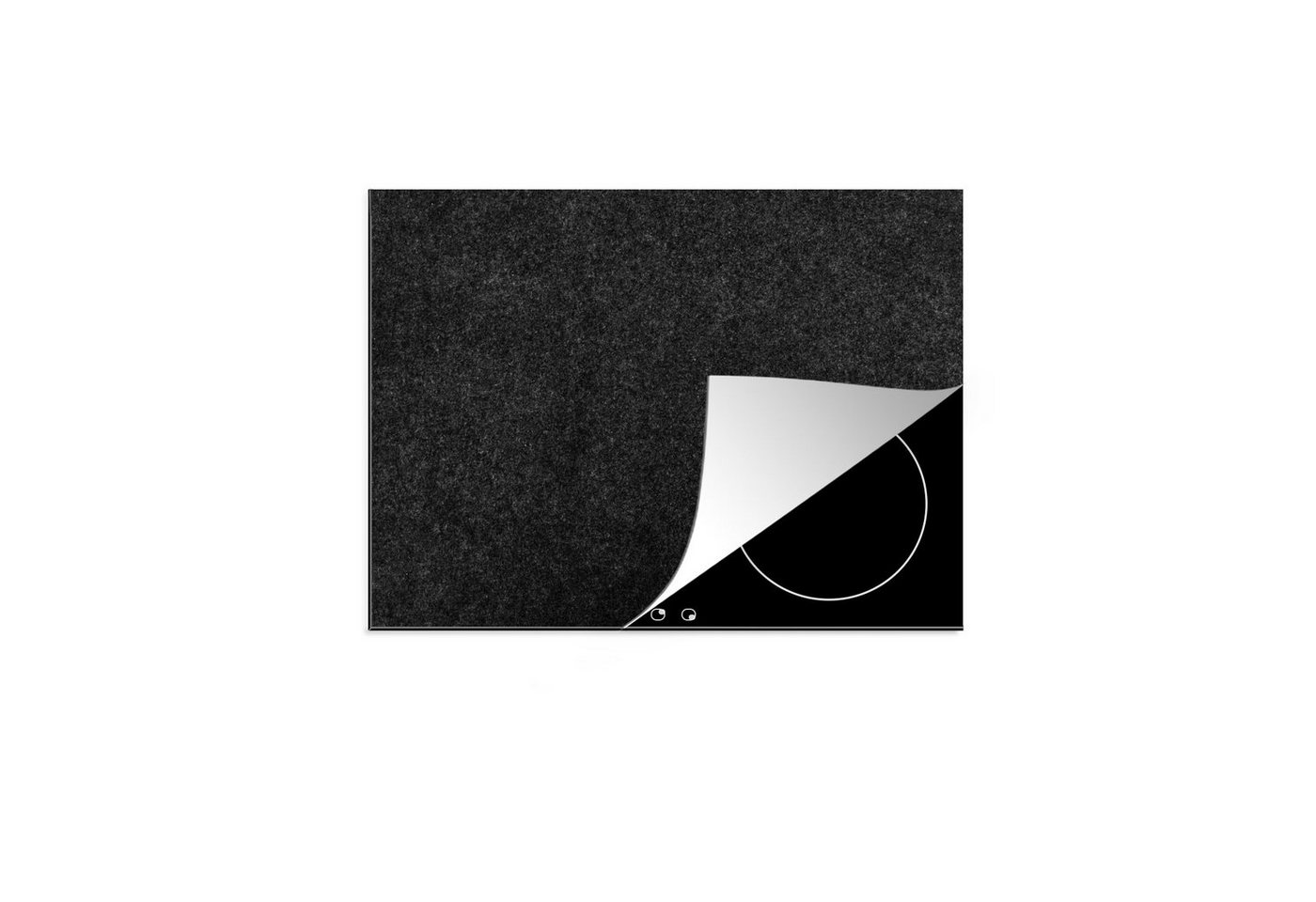 MuchoWow Herdblende-/Abdeckplatte Schwarz - Granit - Design - Stein, Vinyl, (1 tlg), 59x52 cm, Ceranfeldabdeckung für die küche, Induktionsmatte von MuchoWow