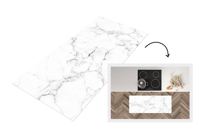 MuchoWow Küchenläufer Marmor - Weiß - Grau - Luxus - Marmoroptik - Strukturiert, Rechteckig, Küchenteppich, Läufer für Küche, Rutschfest, Küchendeko, 120x50 cm MuchoWow Küchenläufer Marmor - Weiß - Grau - Luxus - Marmoroptik - Strukturiert, Rechteckig, Küchenteppich, Läufer für Küche, Rutschfest, Küchendeko, 120x50 cm von MuchoWow