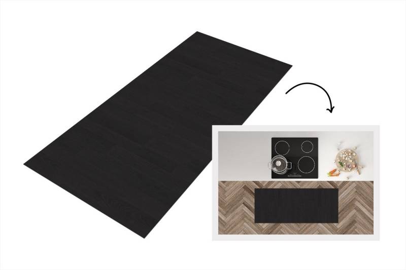 MuchoWow Küchenläufer Regal - Schwarz - Muster, Rechteckig, Küchenteppich, Läufer für Küche, Rutschfest, Küchendeko, 120x50 cm von MuchoWow