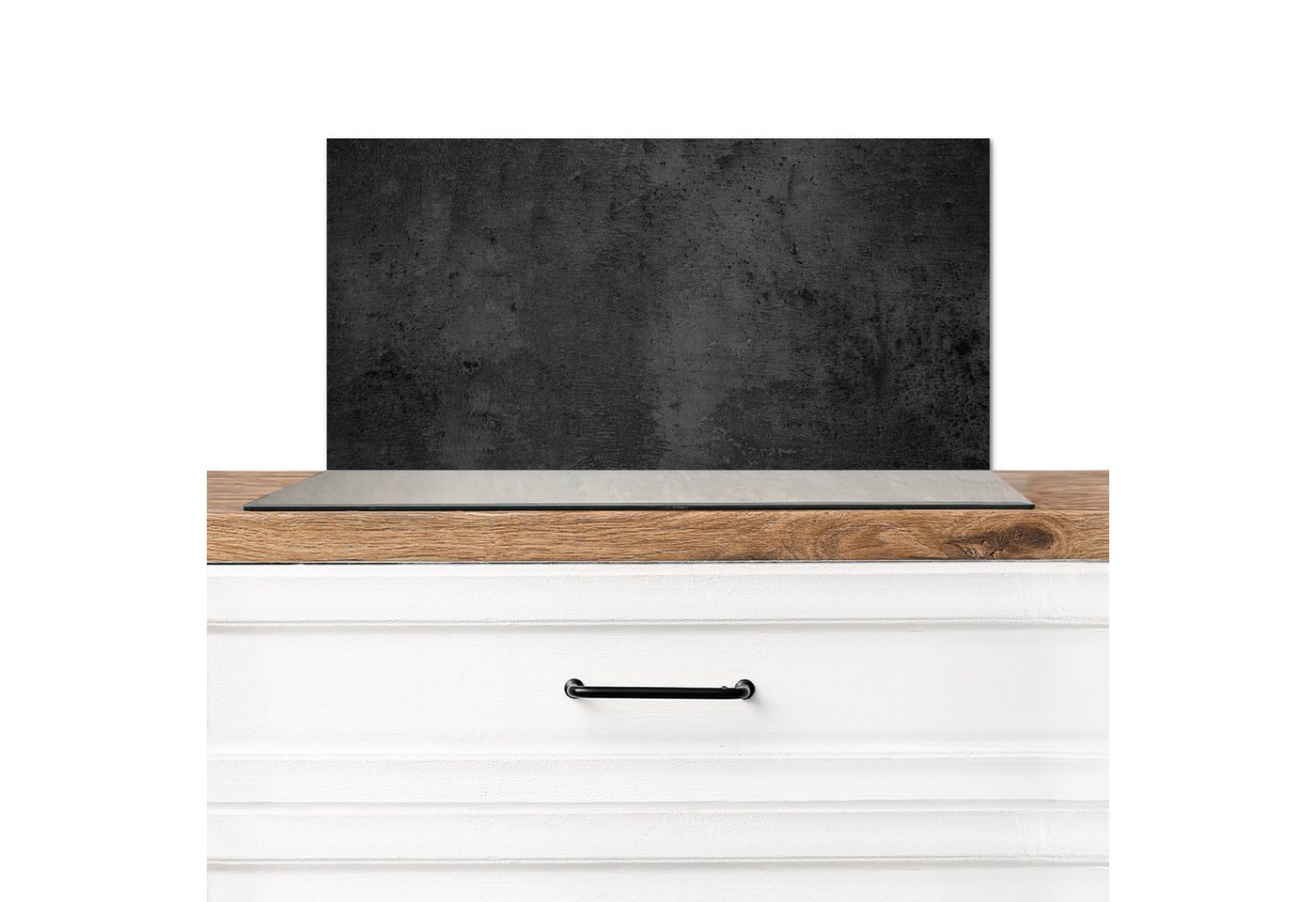 MuchoWow Küchenrückwand Beton - Robust - Vintage - Rustikal - Grau - Schwarz, (1-tlg), Spritzschutz Küchenrückwand, Wandschutz, 60x30 cm von MuchoWow