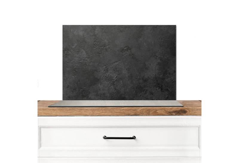 MuchoWow Küchenrückwand Beton - Druck - Industriell - Schwarz - Grau, (1-tlg), Spritzschutz Küche, Küchendeko, 60x40 cm von MuchoWow