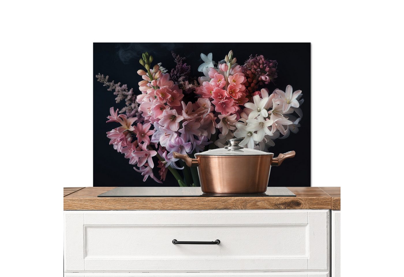 MuchoWow Küchenrückwand Blumen - Hyazinthe - Rosa - Strauß von MuchoWow