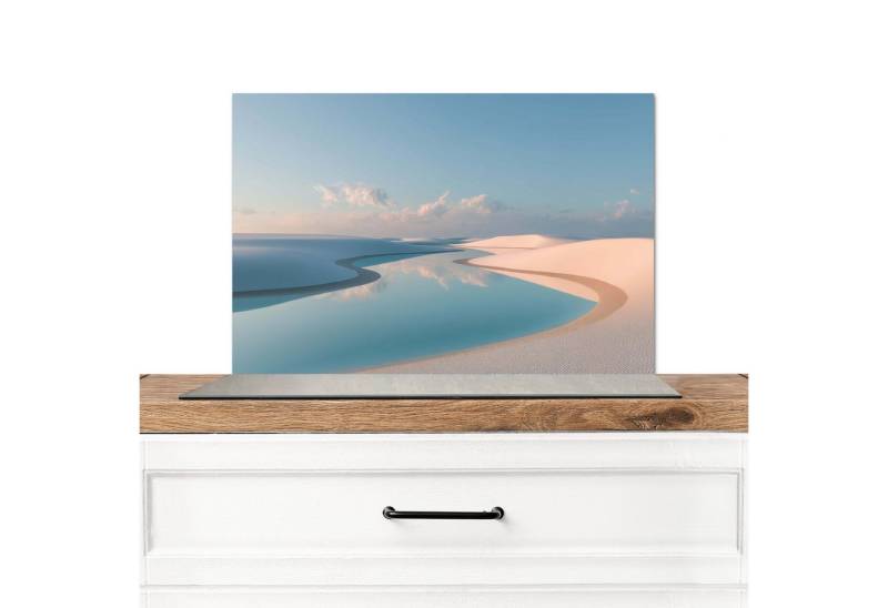 MuchoWow Küchenrückwand Dünen - Teich - Unendliche Stille, (1-tlg), Spritzschutz Küche, Küchendeko, 60x40 cm von MuchoWow