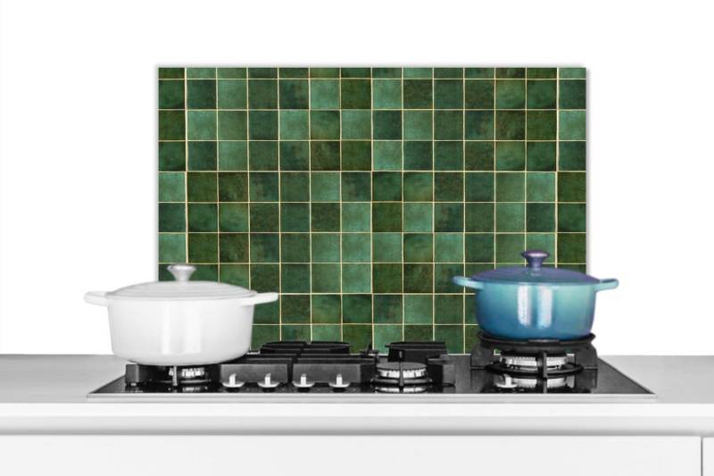 MuchoWow Küchenrückwand Fliese - Grün - Luxus - Muster, (1-tlg), 60x40 cm, Herdblende aus Wandschutz, Temperaturbeständig küchen von MuchoWow