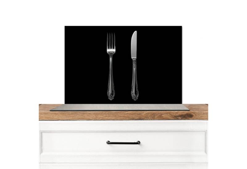 MuchoWow Küchenrückwand Gabel - Messer - Silber, (1-tlg), Spritzschutz Küche, Küchendeko, 60x40 cm von MuchoWow