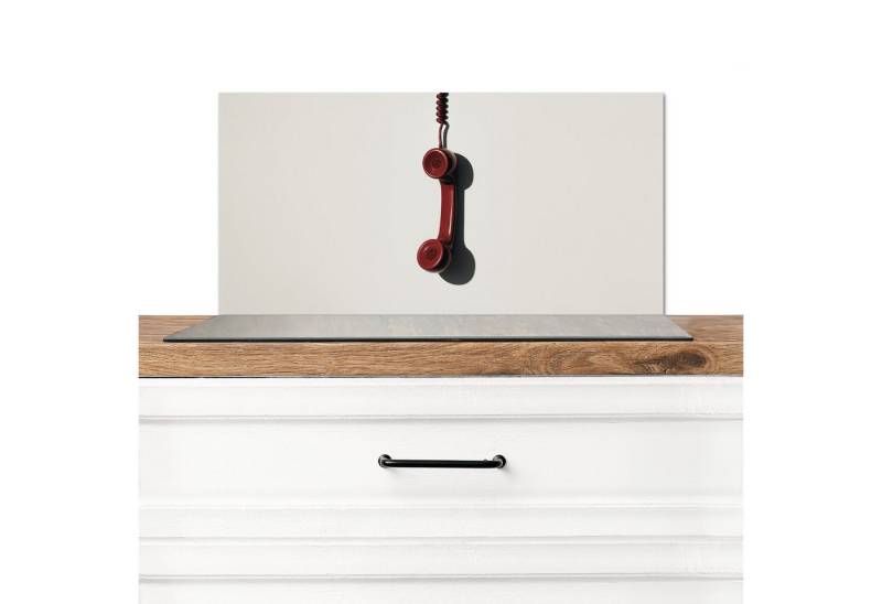 MuchoWow Küchenrückwand Telefon - Kabel - Rot - Minimalistisch, (1-tlg), Spritzschutz Küche, Küchendeko, 60x40 cm von MuchoWow