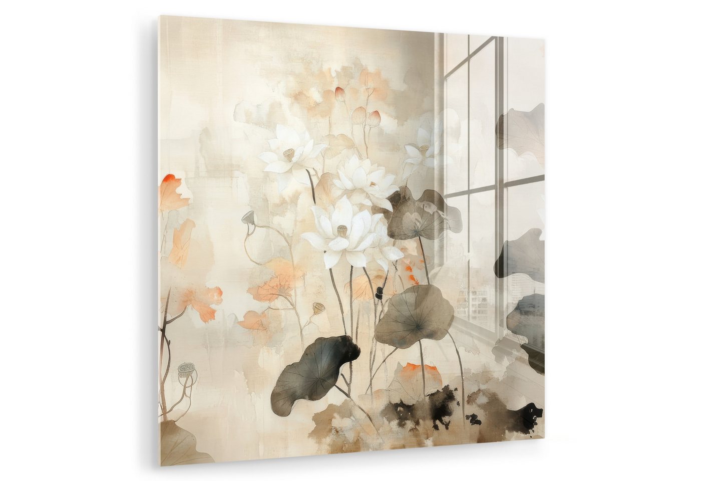 MuchoWow Acrylglasbild Blumen - Japandi - Wabi sabi, Inkl. Aufhängung, Bilder auf Glas Wandbild, Wanddeko Wohnzimmer Badezimmer, 20x20 cm MuchoWow Acrylglasbild Blumen - Japandi - Wabi sabi, Inkl. Aufhängung, Bilder auf Glas Wandbild, Wanddeko Wohnzimmer Badezimmer, 20x20 cm von MuchoWow