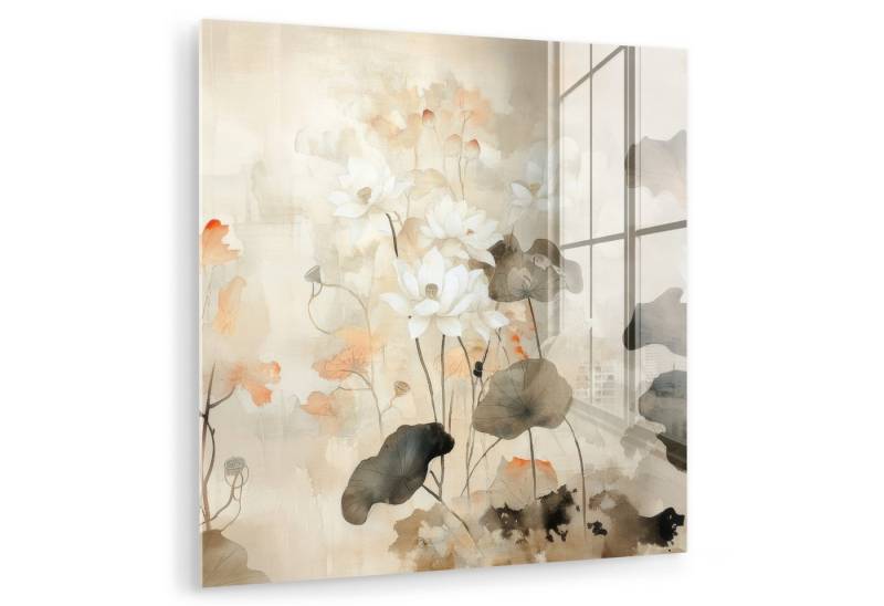 MuchoWow Acrylglasbild Blumen - Japandi - Wabi sabi, Inkl. Aufhängung, Bilder auf Glas Wandbild, Wanddeko Wohnzimmer Badezimmer, 20x20 cm MuchoWow Acrylglasbild Blumen - Japandi - Wabi sabi, Inkl. Aufhängung, Bilder auf Glas Wandbild, Wanddeko Wohnzimmer Badezimmer, 20x20 cm von MuchoWow