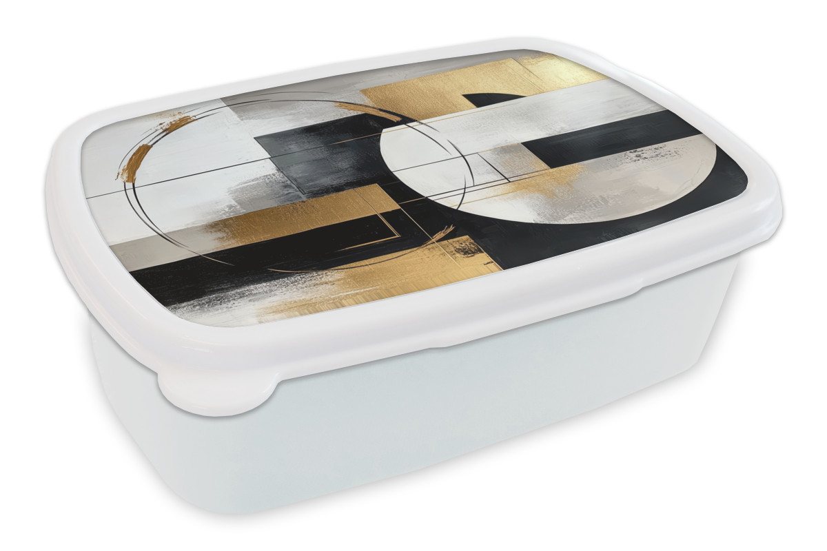 MuchoWow Lunchbox Abstrakt - Gold - Silber - Formen - Ästhetik, Kunststoff, (2-tlg), Brotdose Schule oder Arbeit, Brotbox für Kinder und Erwachsene MuchoWow Lunchbox Abstrakt - Gold - Silber - Formen - Ästhetik, Kunststoff, (2-tlg), Brotdose Schule oder Arbeit, Brotbox für Kinder und Erwachsene von MuchoWow