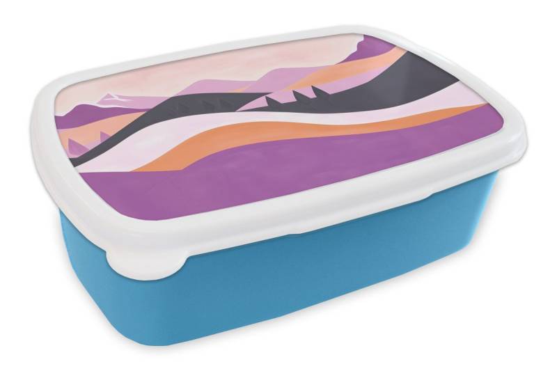 MuchoWow Lunchbox Abstrakt - Hügel - Bäume - Grün, Kunststoff, (2-tlg), Brotdose, Lunchbox, Brotbox für Kinder und Erwachsene von MuchoWow