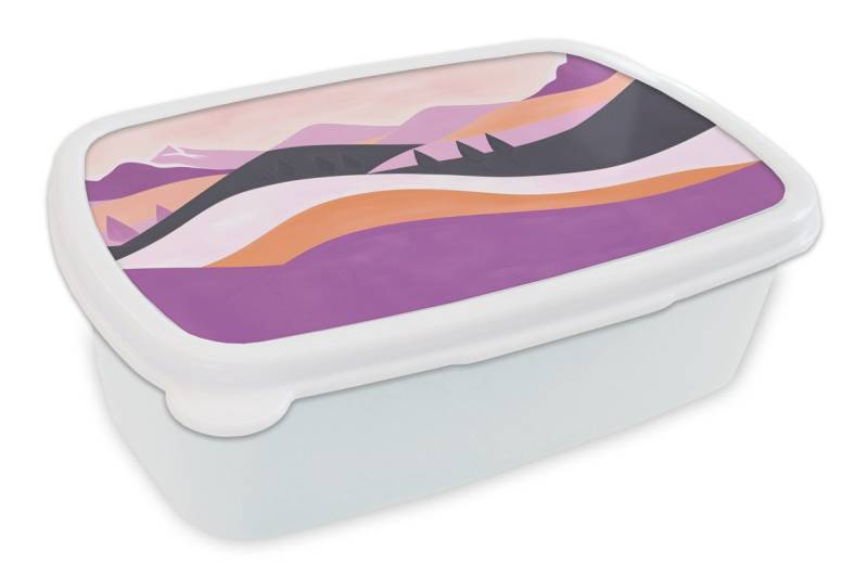 MuchoWow Lunchbox Abstrakt - Hügel - Bäume - Grün, Kunststoff, (2-tlg), Brotdose Schule oder Arbeit, Brotbox für Kinder und Erwachsene von MuchoWow