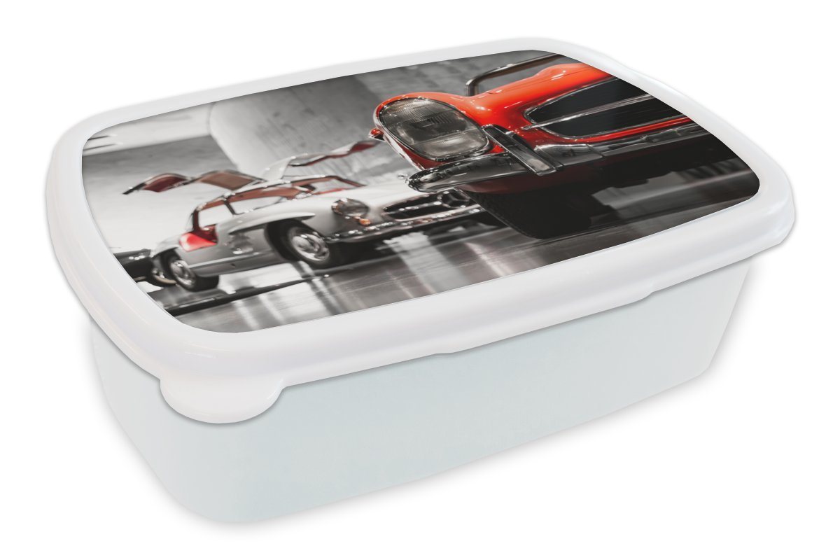 MuchoWow Lunchbox Auto - Mercedes - Garage, Kunststoff, (2-tlg), Brotdose Schule oder Arbeit, Brotbox für Kinder und Erwachsene von MuchoWow