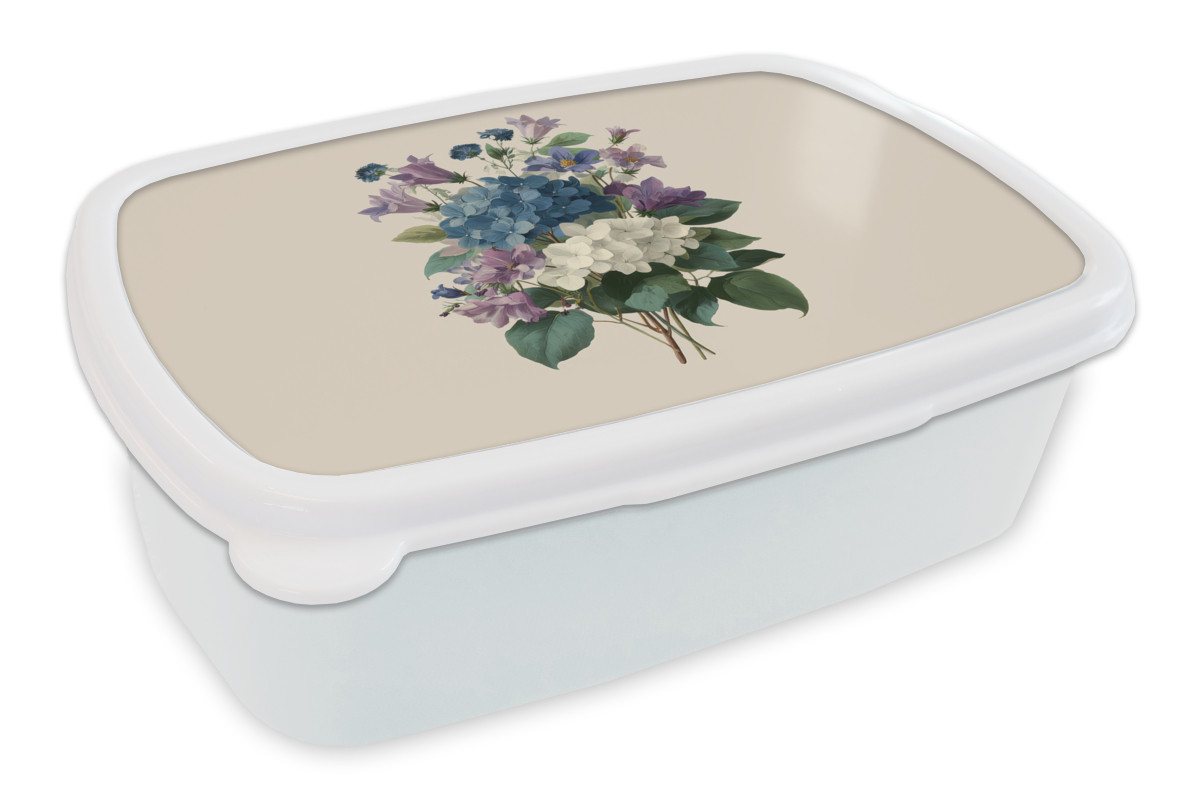 MuchoWow Lunchbox Blumen - Detailliert - Ruhig - Realistisch, Kunststoff, (2-tlg), Brotdose Schule oder Arbeit, Brotbox für Kinder und Erwachsene von MuchoWow