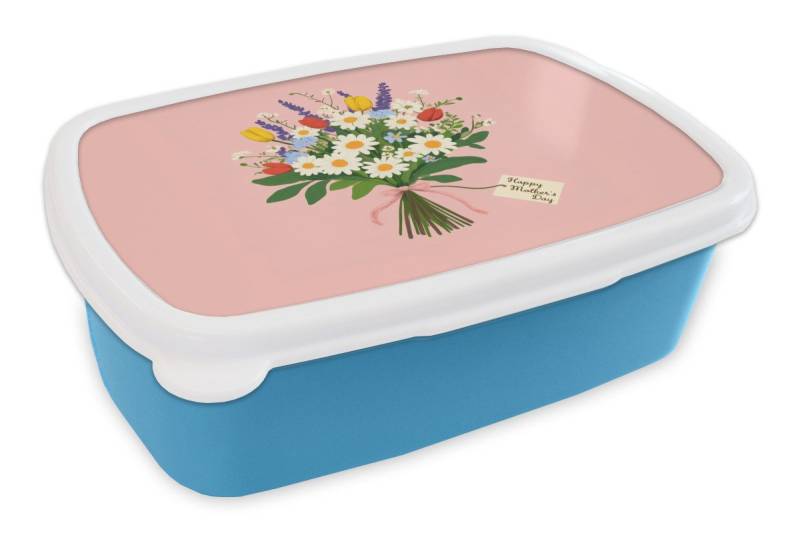 MuchoWow Lunchbox Blumen - Farbband - Karte, Kunststoff, (2-tlg), Brotdose, Lunchbox, Brotbox für Kinder und Erwachsene von MuchoWow