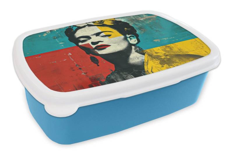 MuchoWow Lunchbox Blumen - Helle Farben - Grafisch - Modern, Kunststoff, (2-tlg), Brotdose, Lunchbox, Brotbox für Kinder und Erwachsene von MuchoWow