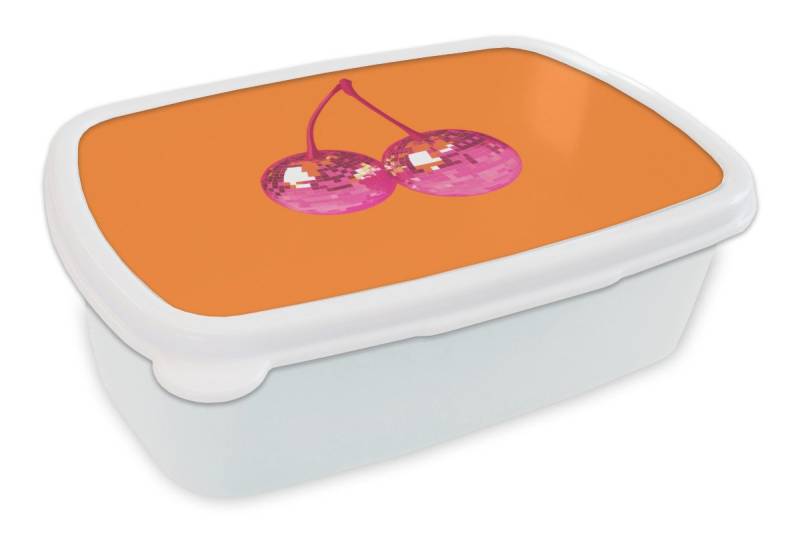 MuchoWow Lunchbox Discokugeln - Kirsche - Spiegel - Rosa, Kunststoff, (2-tlg), Brotdose Schule oder Arbeit, Brotbox für Kinder und Erwachsene von MuchoWow