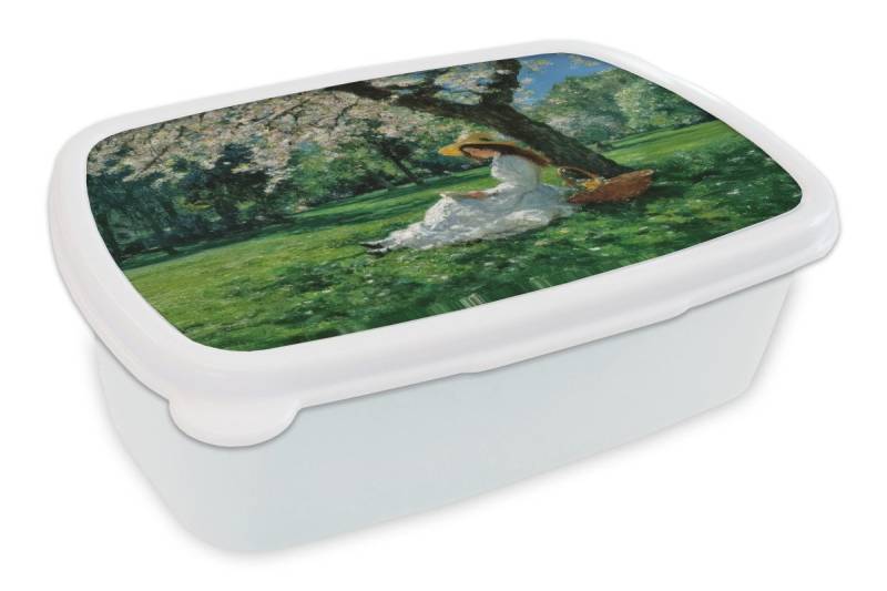 MuchoWow Lunchbox Frau - Baum - Buch - Korb, Kunststoff, (2-tlg), Brotdose Schule oder Arbeit, Brotbox für Kinder und Erwachsene von MuchoWow