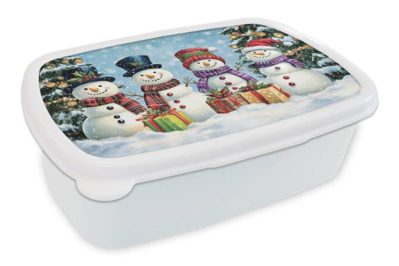 MuchoWow Lunchbox Fröhlich - Verschneit - Farbenfroh, Kunststoff, (2-tlg), Brotdose Schule oder Arbeit, Brotbox für Kinder und Erwachsene von MuchoWow