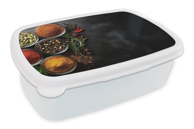 MuchoWow Lunchbox Gläser - Tabletts - Blätter - Kräuter, Kunststoff, (2-tlg), Brotdose Schule oder Arbeit, Brotbox für Kinder und Erwachsene von MuchoWow