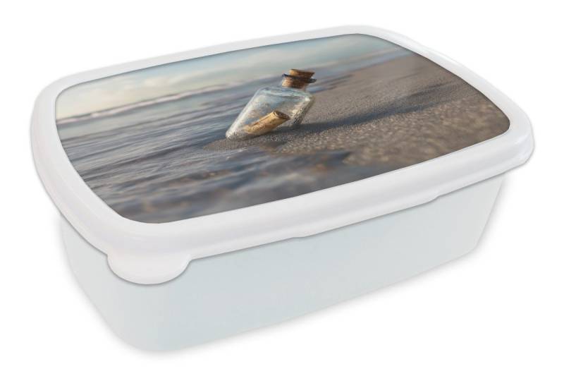 MuchoWow Lunchbox Glasflasche - Post - Meer - Sand, Kunststoff, (2-tlg), Brotdose Schule oder Arbeit, Brotbox für Kinder und Erwachsene von MuchoWow