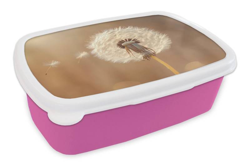 MuchoWow Lunchbox Löwenzahn - Beige - Natur - Blume, Kunststoff, (2-tlg), Brotdosen, Lunch Box, Brotbox für Kinder und Erwachsene von MuchoWow