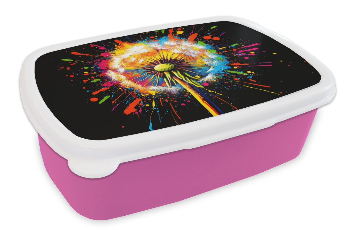 MuchoWow Lunchbox Löwenzahn - Graffiti - Farbenfroh - Blumen - Natur, Kunststoff, (2-tlg), Brotdosen, Lunch Box, Brotbox für Kinder und Erwachsene MuchoWow Lunchbox Löwenzahn - Graffiti - Farbenfroh - Blumen - Natur, Kunststoff, (2-tlg), Brotdosen, Lunch Box, Brotbox für Kinder und Erwachsene von MuchoWow