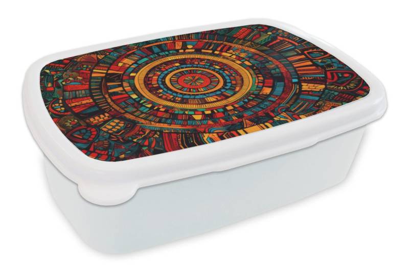 MuchoWow Lunchbox Mandala - Kreise - Muster, Kunststoff, (2-tlg), Brotdose Schule oder Arbeit, Brotbox für Kinder und Erwachsene von MuchoWow