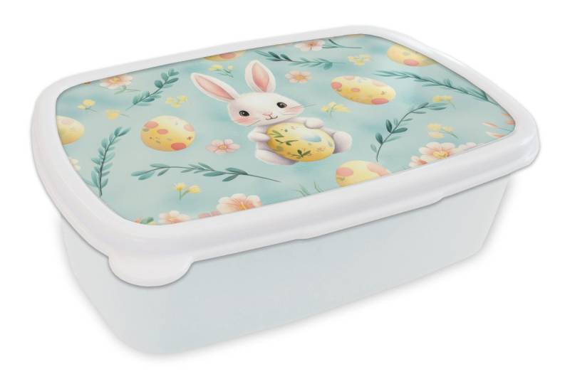 MuchoWow Lunchbox Kaninchen - Eier - Äste, Kunststoff, (2-tlg), Brotdose Schule oder Arbeit, Brotbox für Kinder und Erwachsene von MuchoWow