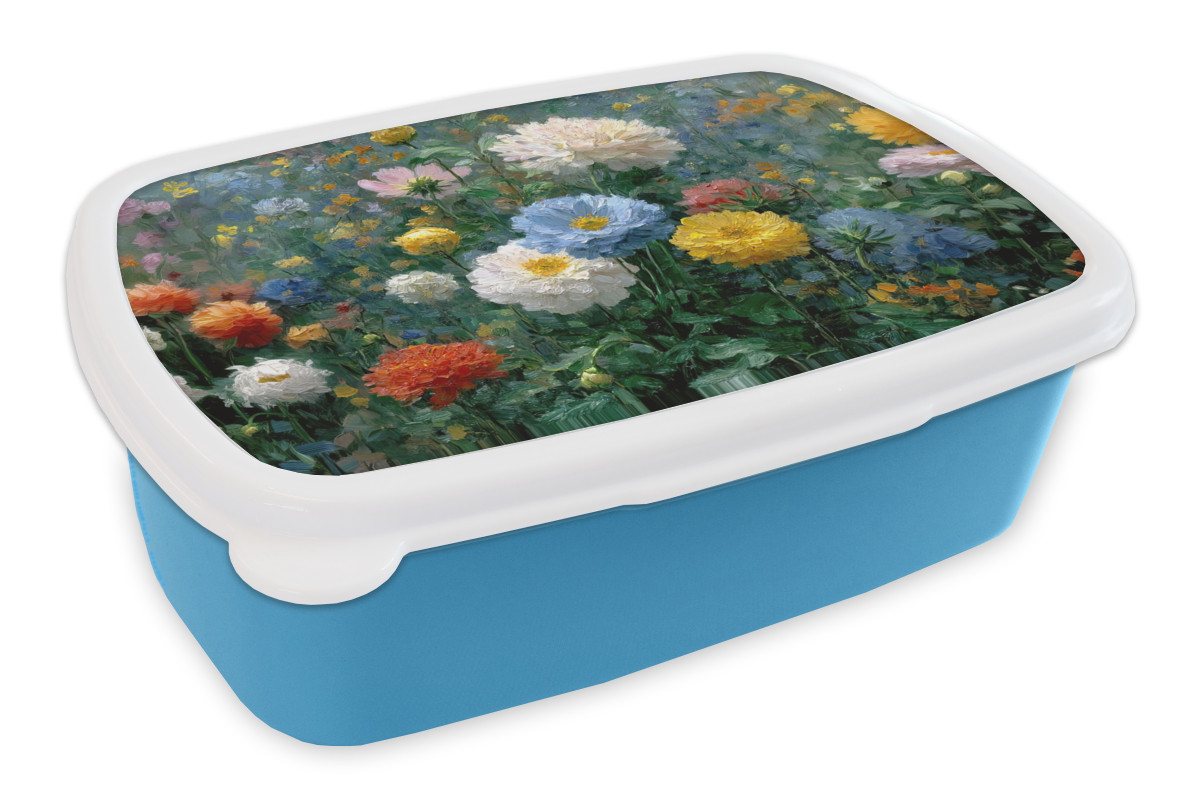 MuchoWow Lunchbox Nahaufnahme - Feld - Blumen - Farbenfroh, Kunststoff, (2-tlg), Brotdose, Lunchbox, Brotbox für Kinder und Erwachsene von MuchoWow