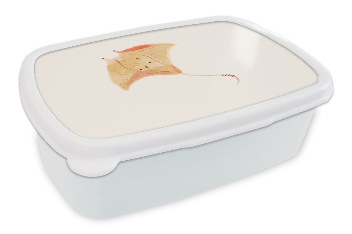 MuchoWow Lunchbox Rochen - Fisch - Aquarell, Kunststoff, (2-tlg), Brotbox für Kinder und Erwachsene, Brotdose, für Jungs und Mädchen von MuchoWow