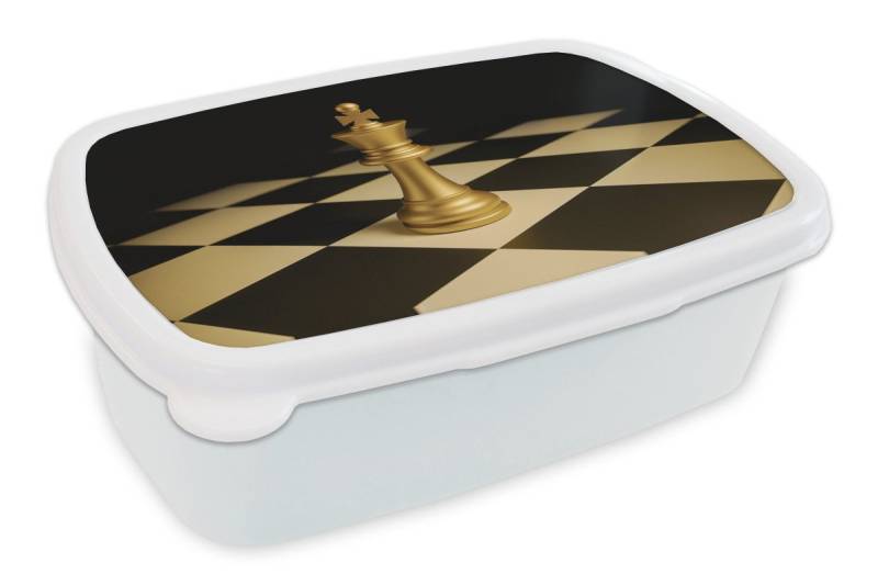 MuchoWow Lunchbox Schachfigur - König - Schachbrett - Blockiert, Kunststoff, (2-tlg), Brotdose Schule oder Arbeit, Brotbox für Kinder und Erwachsene von MuchoWow