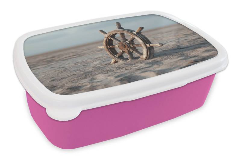 MuchoWow Lunchbox Schiffslenker - Holz - Braun - Sand, Kunststoff, (2-tlg), Brotdosen, Lunch Box, Brotbox für Kinder und Erwachsene von MuchoWow