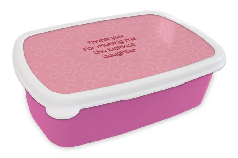 MuchoWow Lunchbox Text - Rot - Muttertag, Kunststoff, (2-tlg), Brotdosen, Lunch Box, Brotbox für Kinder und Erwachsene von MuchoWow