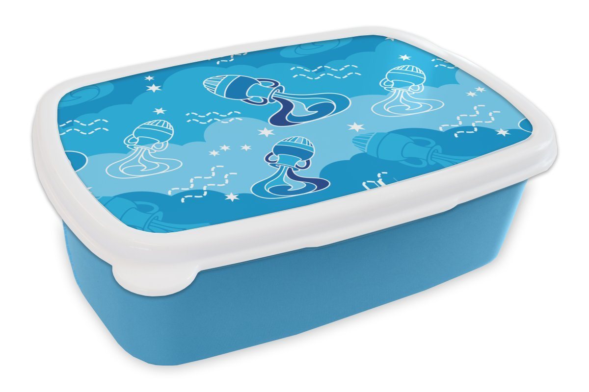 MuchoWow Lunchbox Wassermann - Design - Tierkreiszeichen, Kunststoff, (2-tlg), Brotdose für kindergarten, Vesperbox, Snackbox, Brotbox, Jungen von MuchoWow