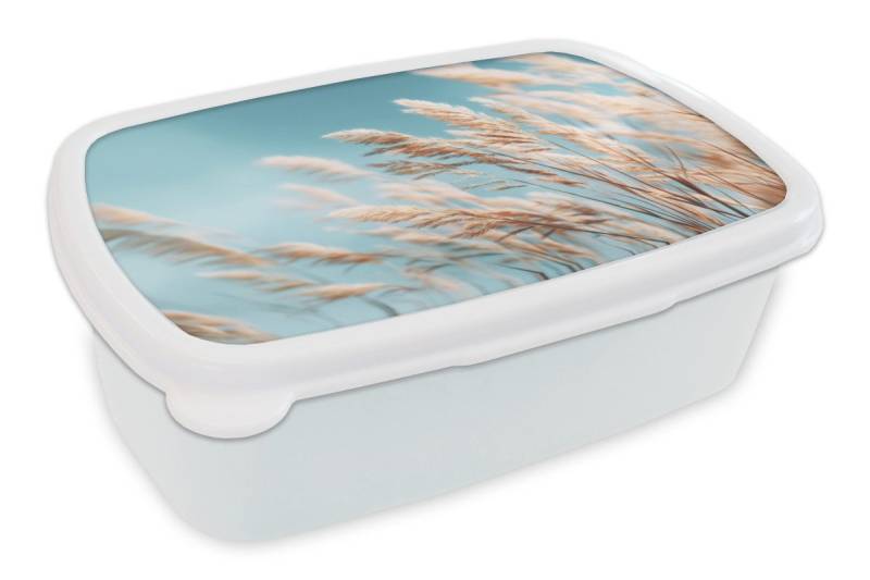 MuchoWow Lunchbox Ziergras - Wind - Hellbraun, Kunststoff, (2-tlg), Brotdose Schule oder Arbeit, Brotbox für Kinder und Erwachsene von MuchoWow