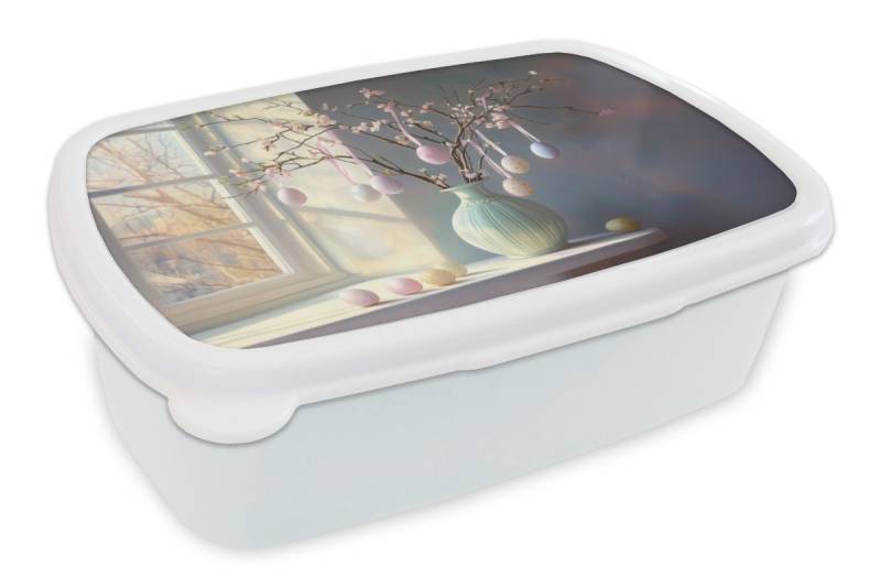 MuchoWow Lunchbox Stillleben - Vase - Osterzweig, Kunststoff, (2-tlg), Brotdose Schule oder Arbeit, Brotbox für Kinder und Erwachsene von MuchoWow