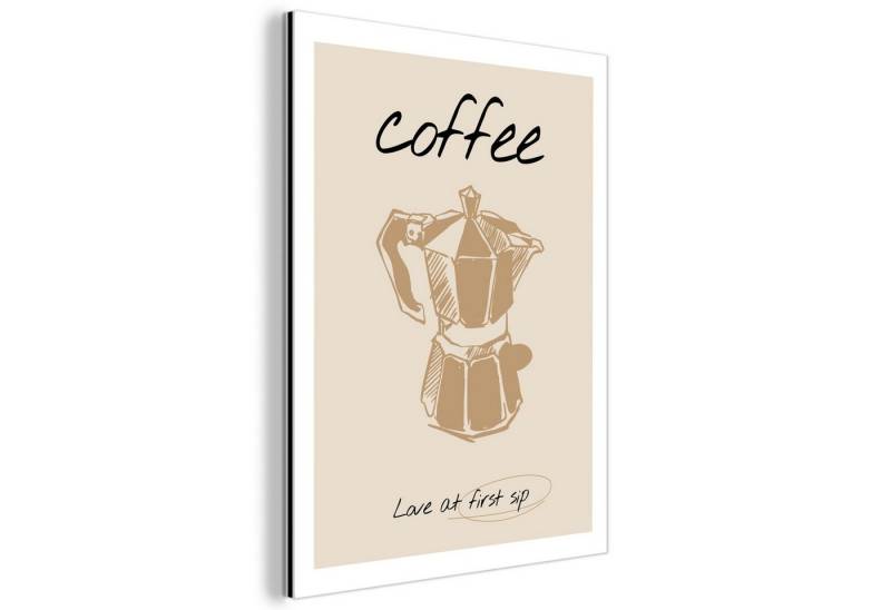 MuchoWow Metallbild Kaffee - Zitat - Beige - Abstrakt, Inkl. Aufhängung, Wandbilder aus Metall Küche, Aluminium Küchenbilder, 60x80 cm MuchoWow Metallbild Kaffee - Zitat - Beige - Abstrakt, Inkl. Aufhängung, Wandbilder aus Metall Küche, Aluminium Küchenbilder, 60x80 cm von MuchoWow