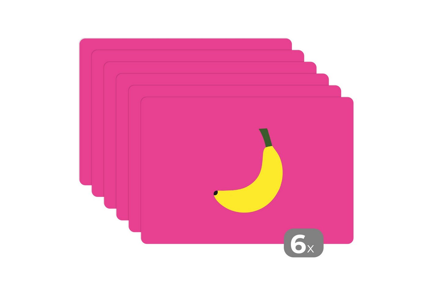MuchoWow Platzset Banane - Gelb - Obst, (6-St), Platzsets, Tischset, Abwaschbar, Tischsets, Platzdeckchen von MuchoWow