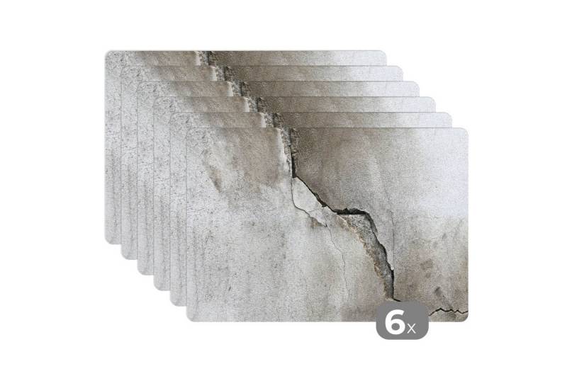 MuchoWow Platzset Beton - Industriell - Grau, (6-St), Platzsets, Tischset, Abwaschbar, Tischsets, Platzdeckchen von MuchoWow