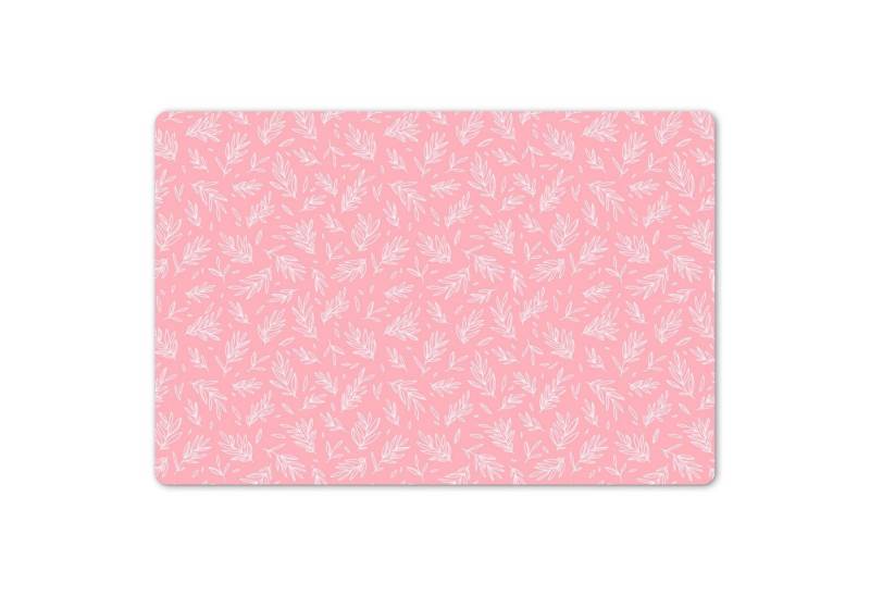MuchoWow Platzset Blätter - Pflanzen - Rosa - Muster, (1-St), Kinder-Arbeitsunterlage Schreibtisch, Bastelmatte Kind, Zeichenmatte von MuchoWow