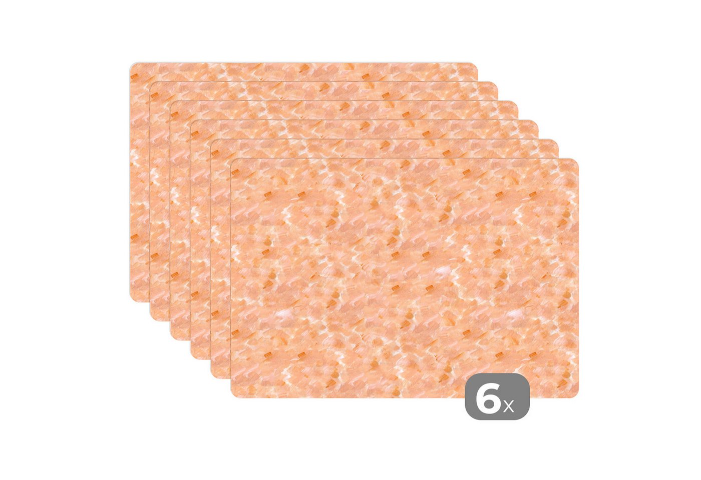 MuchoWow Platzset Fließend - Öl - Farbe - Texturen - Orange, (6-St), Platzsets, Tischset, Abwaschbar, Tischsets, Platzdeckchen von MuchoWow