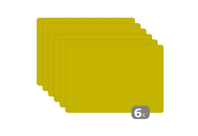 MuchoWow Platzset Gelb - Zitrone - Neon - Farben, (6-St), Platzsets, Tischset, Abwaschbar, Tischsets, Platzdeckchen von MuchoWow